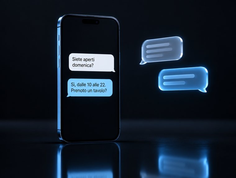 Chat bot che risponde ai clienti in una conversazione