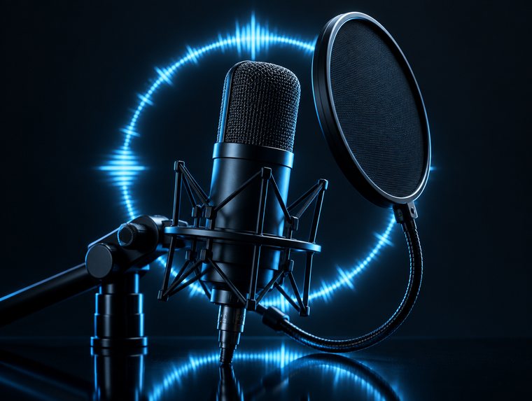 Microfono da studio per voiceover professionale
